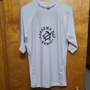 White Short Sleeve Tee with Black Print